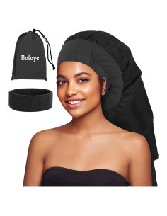 Gorro Secador de Pelo Boloye Grande Negro para Cabello Rizado