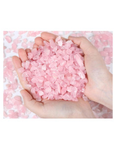 Grava de Cuarzo Rosa Natural 400g para Decoración y Acuario