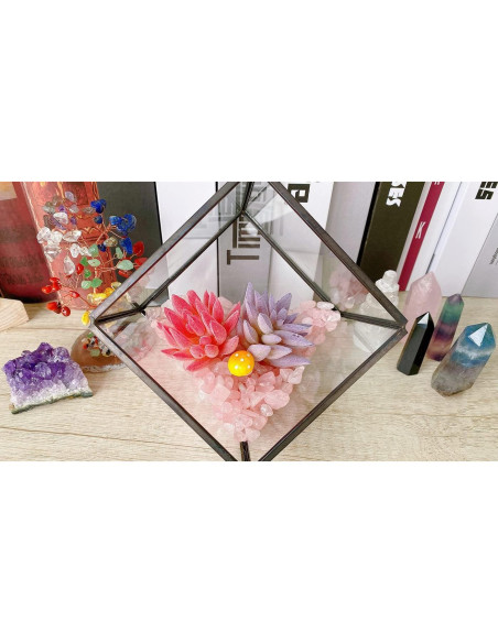 Grava de Cuarzo Rosa Natural 400g para Decoración y Acuario