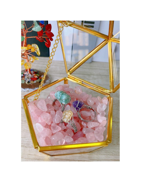 Grava de Cuarzo Rosa Natural 400g para Decoración y Acuario