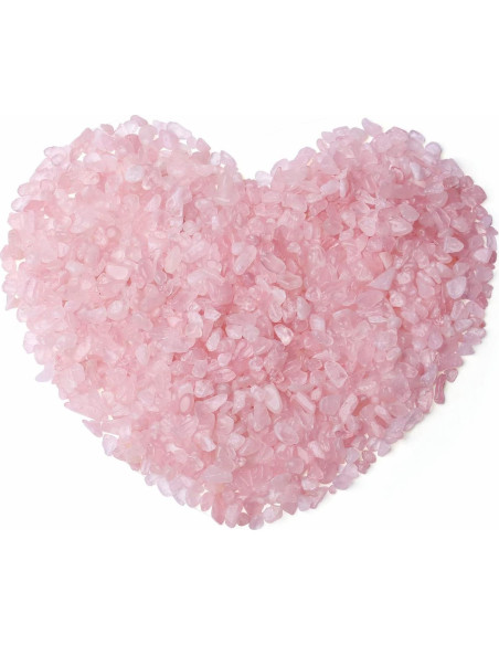 Grava de Cuarzo Rosa Natural 400g para Decoración y Acuario
