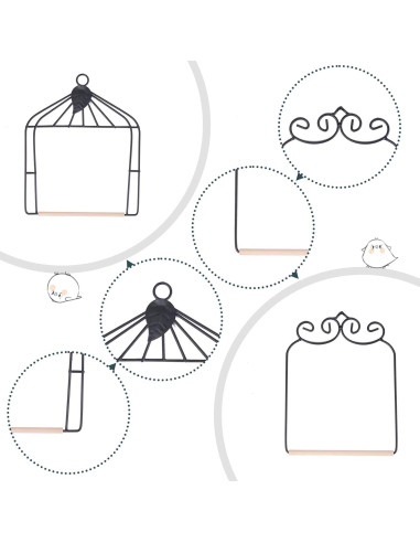 2PK Columpios de Colibrí Metal y Madera XYADX 13x17cm