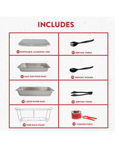 Juego de Buffet Desechable Alpha Living 33 Piezas para Eventos