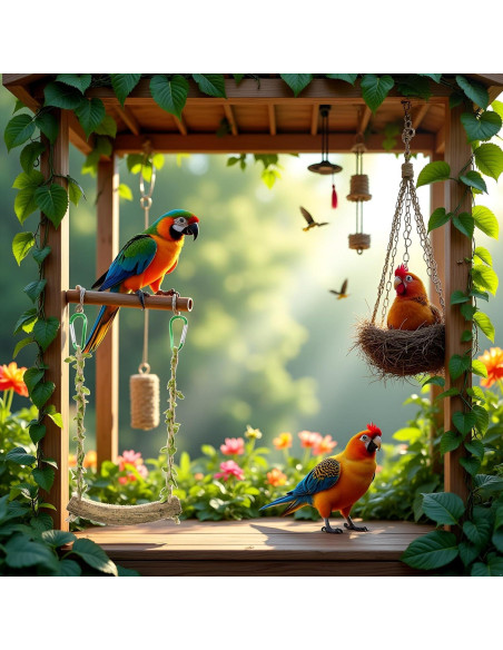 Columpio para Aves PurYupearl - Percha Entrenamiento Loros 2.5cm