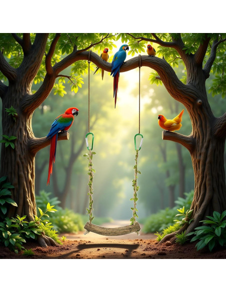 Columpio para Aves PurYupearl - Percha Entrenamiento Loros 2.5cm