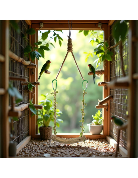 Columpio para Aves PurYupearl - Percha Entrenamiento Loros 2.5cm