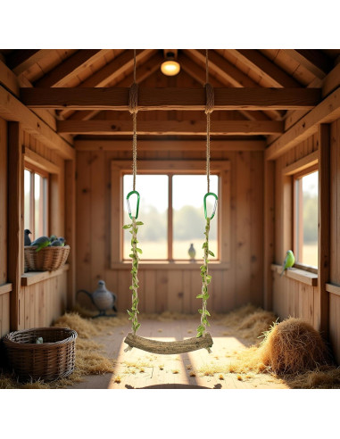 Columpio para Aves PurYupearl - Percha Entrenamiento Loros 2.5cm