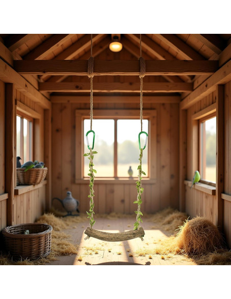 Columpio para Aves PurYupearl - Percha Entrenamiento Loros 2.5cm