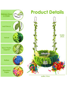 Nido de Pájaro KATUMO para Aves Pequeñas 13.97 cm Verde 2