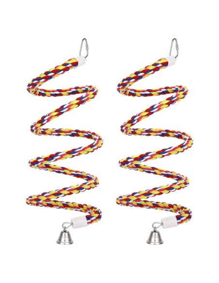 2 Perchas de Cuerda para Aves OSWINMART 160 cm Algodón Natural