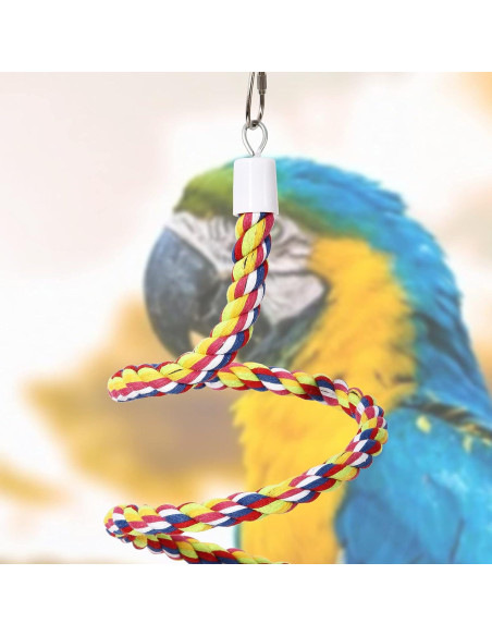 2 Perchas de Cuerda para Aves OSWINMART 160 cm Algodón Natural