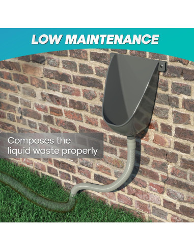 Orinal Sin Agua Raeflow con Manguera 1.5m - Gris