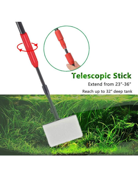 Kit de Limpieza de Acuario 6 en 1 Capetsma con Mango Telescópico