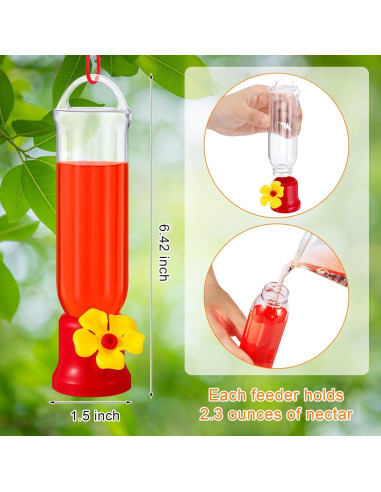 Alimentadores de Colibríes Sunnyray Pack de 10 con Ganchos