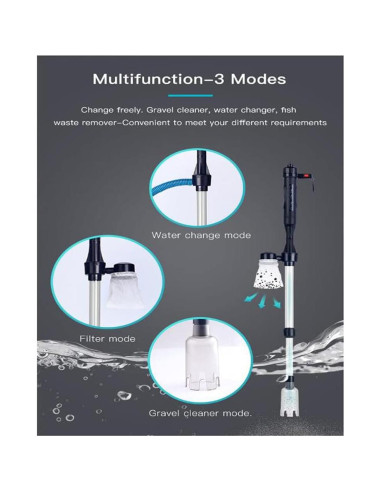 Limpiador de Acuario Eléctrico LONDAFISH 70 cm Sifón Grava