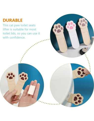 Elevador Adhesivo de Tapa de Inodoro DOITOOL 6 Piezas Café