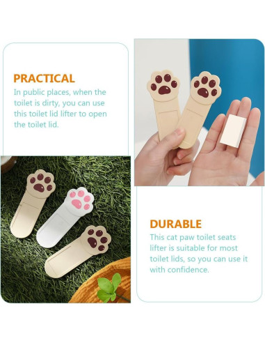 Elevador Adhesivo de Tapa de Inodoro DOITOOL 6 Piezas Café