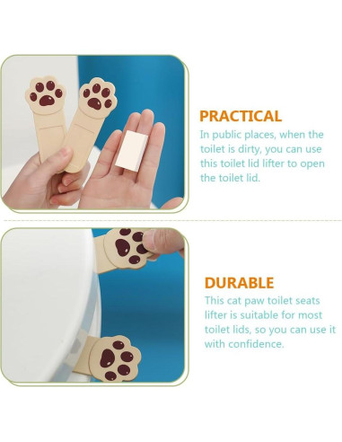 Elevador Adhesivo de Tapa de Inodoro DOITOOL 6 Piezas Café