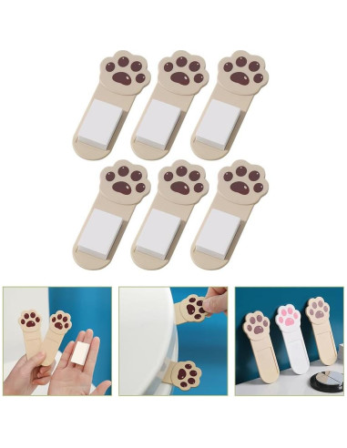 Elevador Adhesivo de Tapa de Inodoro DOITOOL 6 Piezas Café