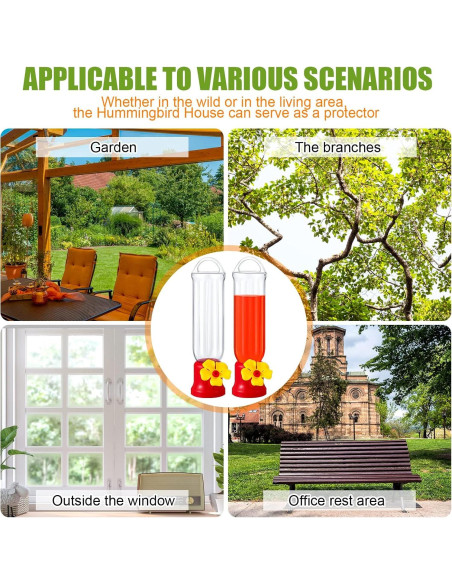 Alimentadores de Colibríes Sunnyray Pack de 10 con Ganchos