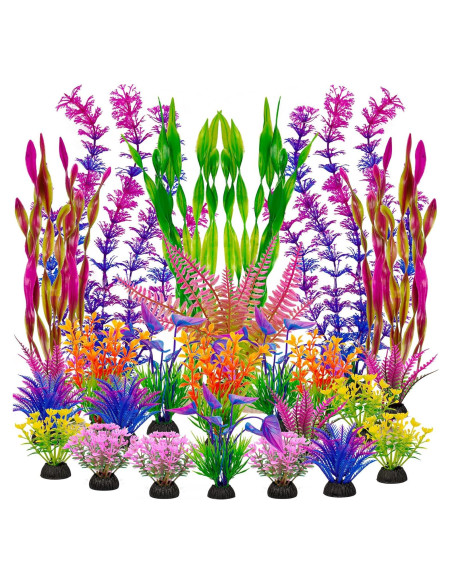 Plantas Plásticas Artificiales Ameliade para Acuarios 25 Piezas