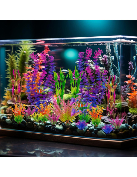 Plantas Plásticas Artificiales Ameliade para Acuarios 25 Piezas