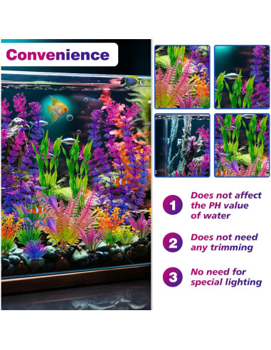 Plantas Plásticas Artificiales Ameliade para Acuarios 25 Piezas