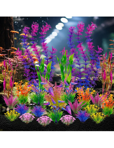 Plantas Plásticas Artificiales Ameliade para Acuarios 25 Piezas