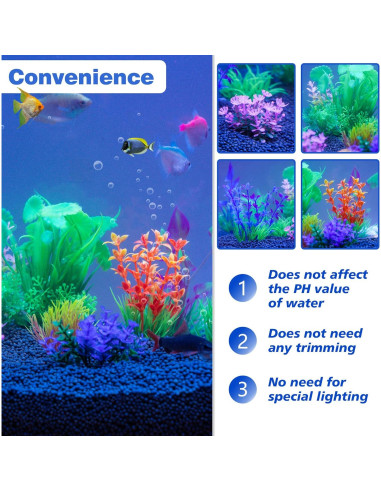Decoraciones para Acuarios Ameliade - 11 Plantas Artificiales