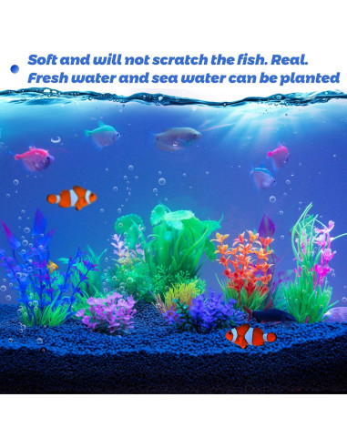 Decoraciones para Acuarios Ameliade - 11 Plantas Artificiales