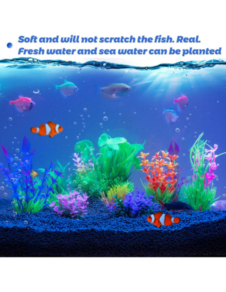 Decoraciones para Acuarios Ameliade - 11 Plantas Artificiales