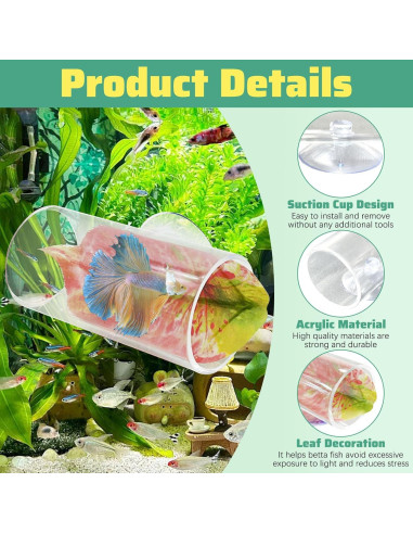 Túnel Acrílico para Peces Betta Hamiledyi 2 Unidades 8x4 cm