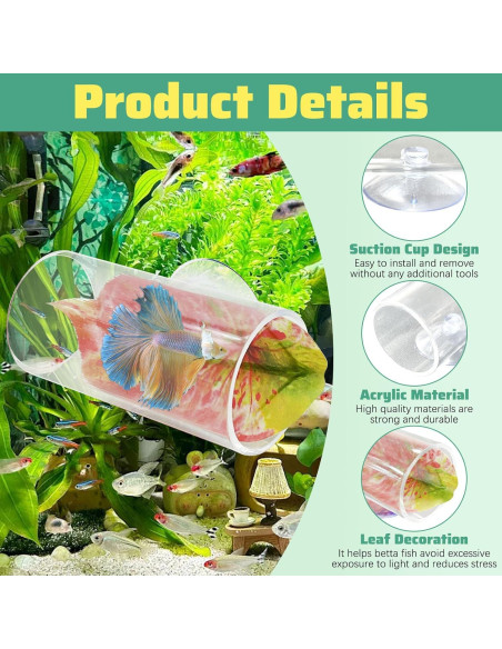 Túnel Acrílico para Peces Betta Hamiledyi 2 Unidades 8x4 cm