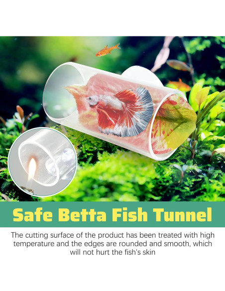 Túnel Acrílico para Peces Betta Hamiledyi 2 Unidades 8x4 cm