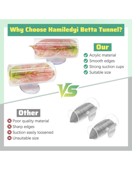 Túnel Acrílico para Peces Betta Hamiledyi 2 Unidades 8x4 cm