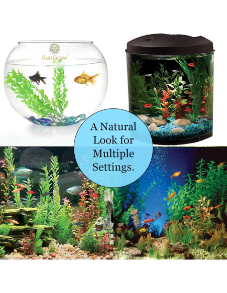 Conjunto de Plantas Artificiales SunGrow para Acuario - 3 Pcs