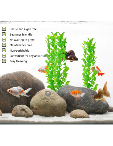 Conjunto de Plantas Artificiales SunGrow para Acuario - 3 Pcs