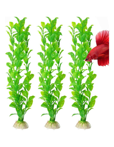 Conjunto de Plantas Artificiales SunGrow para Acuario - 3 Pcs