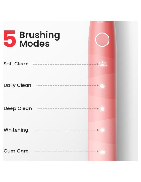 Cepillo de Dientes Eléctrico Oclean Rosa con 6 Cabezas y Estuche