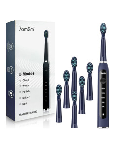 Cepillo de Dientes Eléctrico 7AM2M Marino con 6 Cabezales
