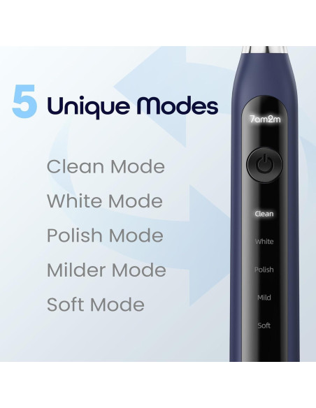 Cepillo de Dientes Eléctrico 7AM2M Marino con 6 Cabezales