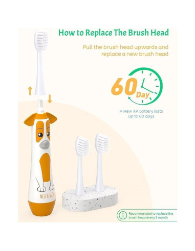 Cepillo de Dientes Eléctrico NELL&WELL para Niños 3 Modos IPX7