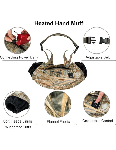 Muff de Mano Calentado MYDAYS OUTDOOR Camo Recargable