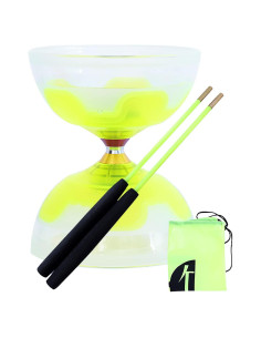 Juego de Diabolo Chino Erencook LED Amarillo con Accesorios