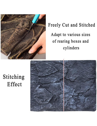 Fondo de Terrario 3D Hamiledyi para Reptiles 44.96x27.94cm