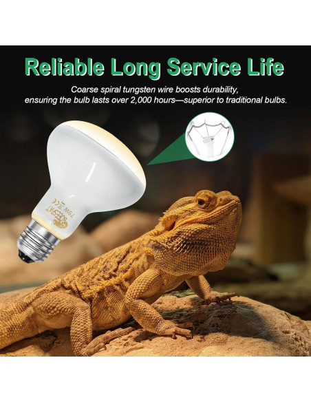 Bombillas de Luz de Calentamiento para Reptiles BOEESPAT 75W UVA