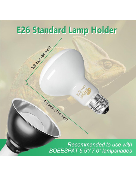 Bombillas de Luz de Calentamiento para Reptiles BOEESPAT 75W UVA
