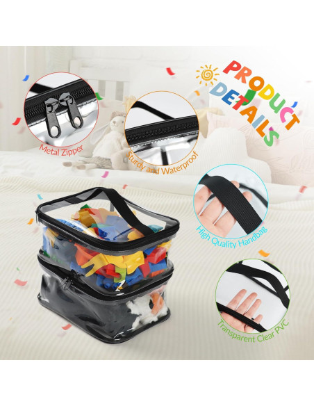 4 Bolsas de Almacenamiento de Juguetes Transparentes EMOMAS 24x17cm
