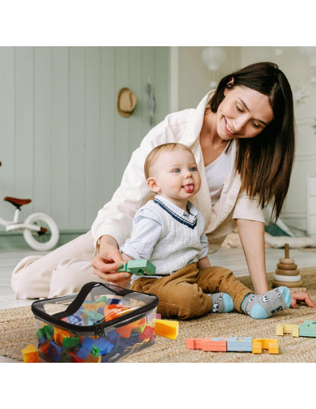 4 Bolsas de Almacenamiento de Juguetes Transparentes EMOMAS 24x17cm