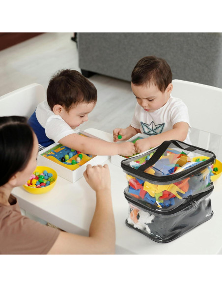 4 Bolsas de Almacenamiento de Juguetes Transparentes EMOMAS 24x17cm